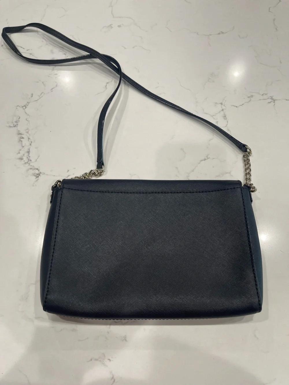 kate spade Black Saffiano Crossbody with Gold Chain Strap